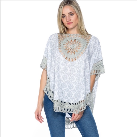 Crochet accents Boho Shawl - Picture 3 of 5